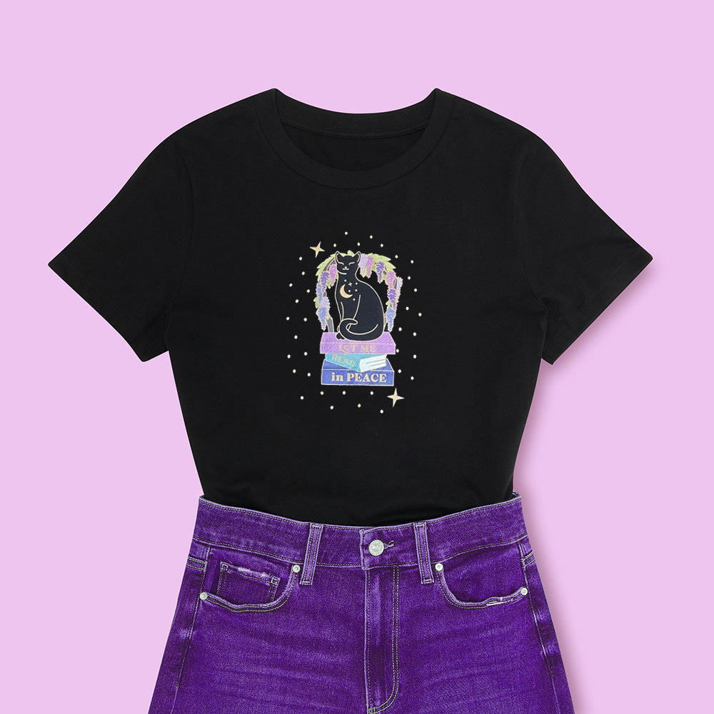 Let me Read in Peace Cat T-Shirt