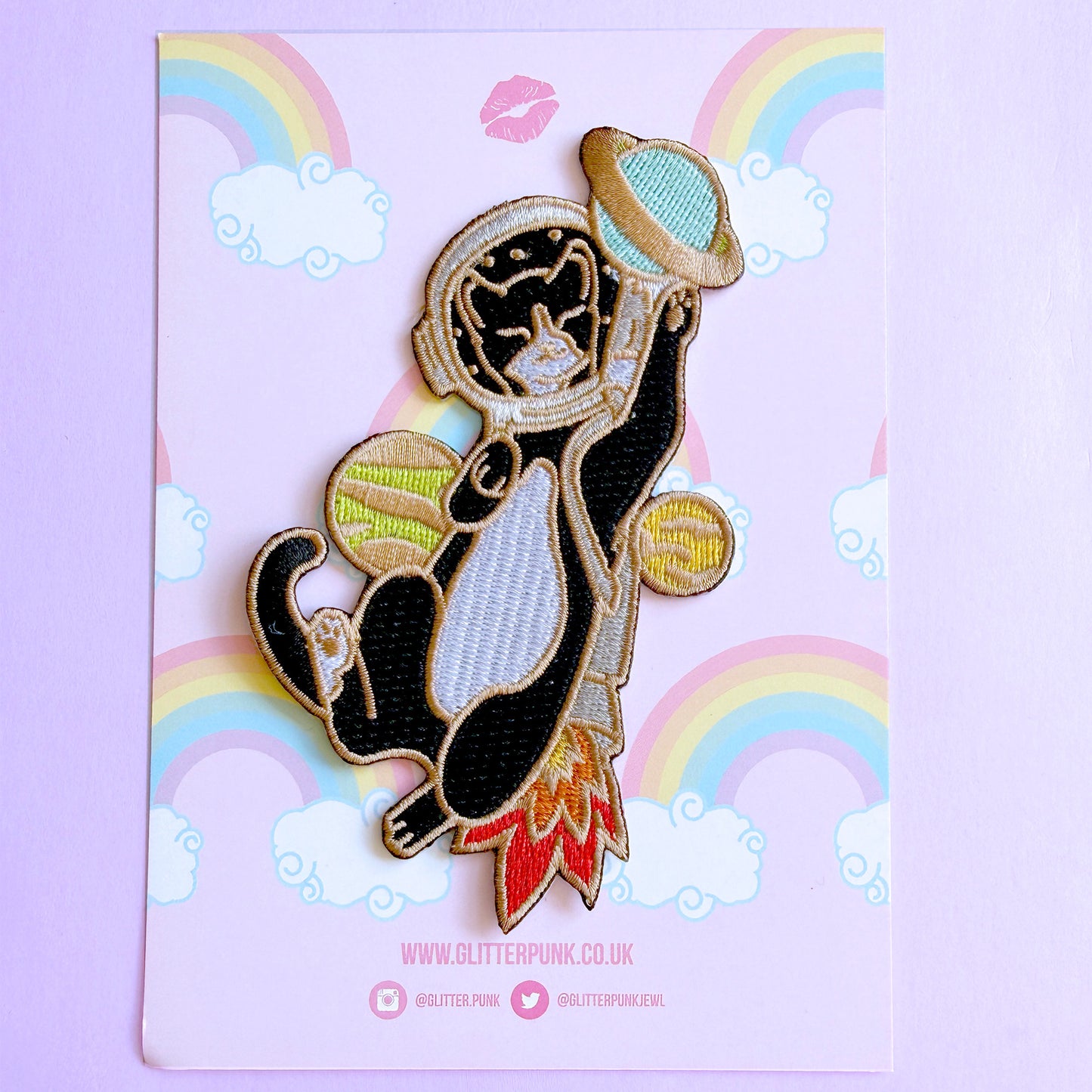 Astronaut Cat Embroidered Patch