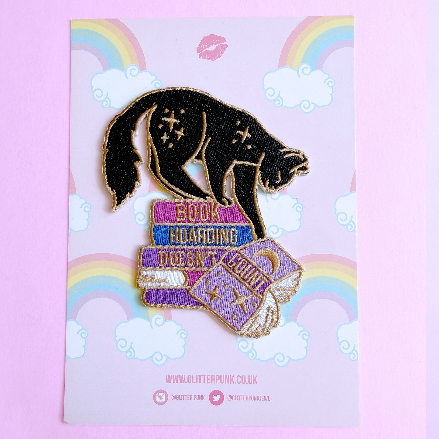 Book Hoarding Doesn't Count Embroidered Patch