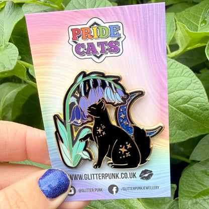 Bluebell Cat Enamel Pin: MLM Pride