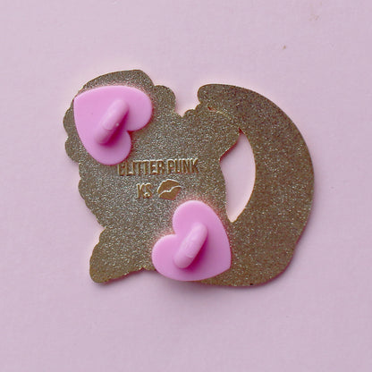 Chrysanthemum Cat Enamel Pin: Pan Pride