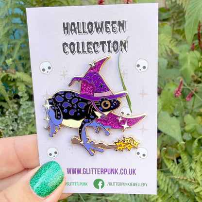 Halloween Witch Frog Enamel Pin – Halloween Collection