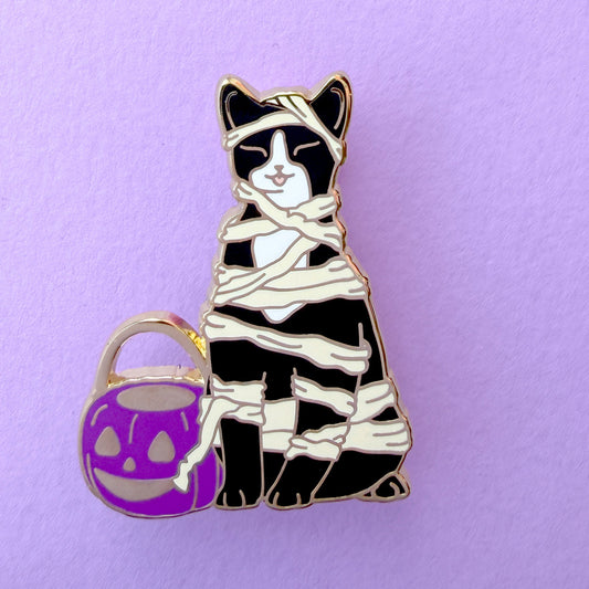 Halloween Mummy Cat Enamel Pin – Halloween Collection