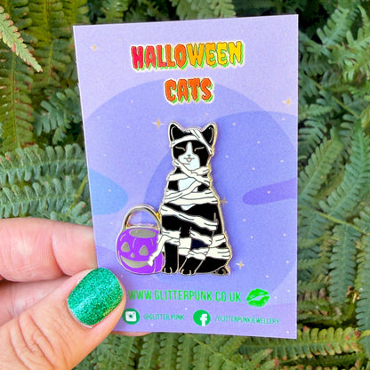 Halloween Mummy Cat Enamel Pin – Halloween Collection
