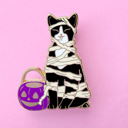 Halloween Mummy Cat Enamel Pin – Halloween Collection