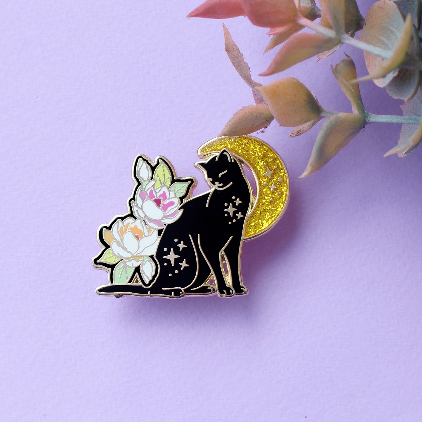 Magnolia Cat Enamel Pin: Lesbian Pride