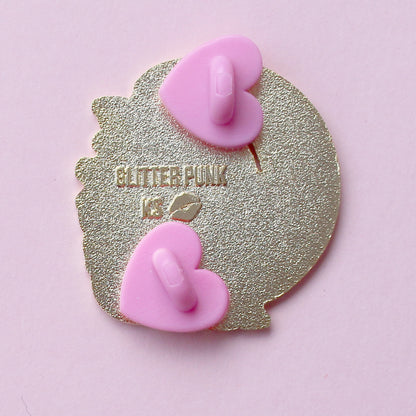 Rose Cat Enamel Pin: Trans Pride