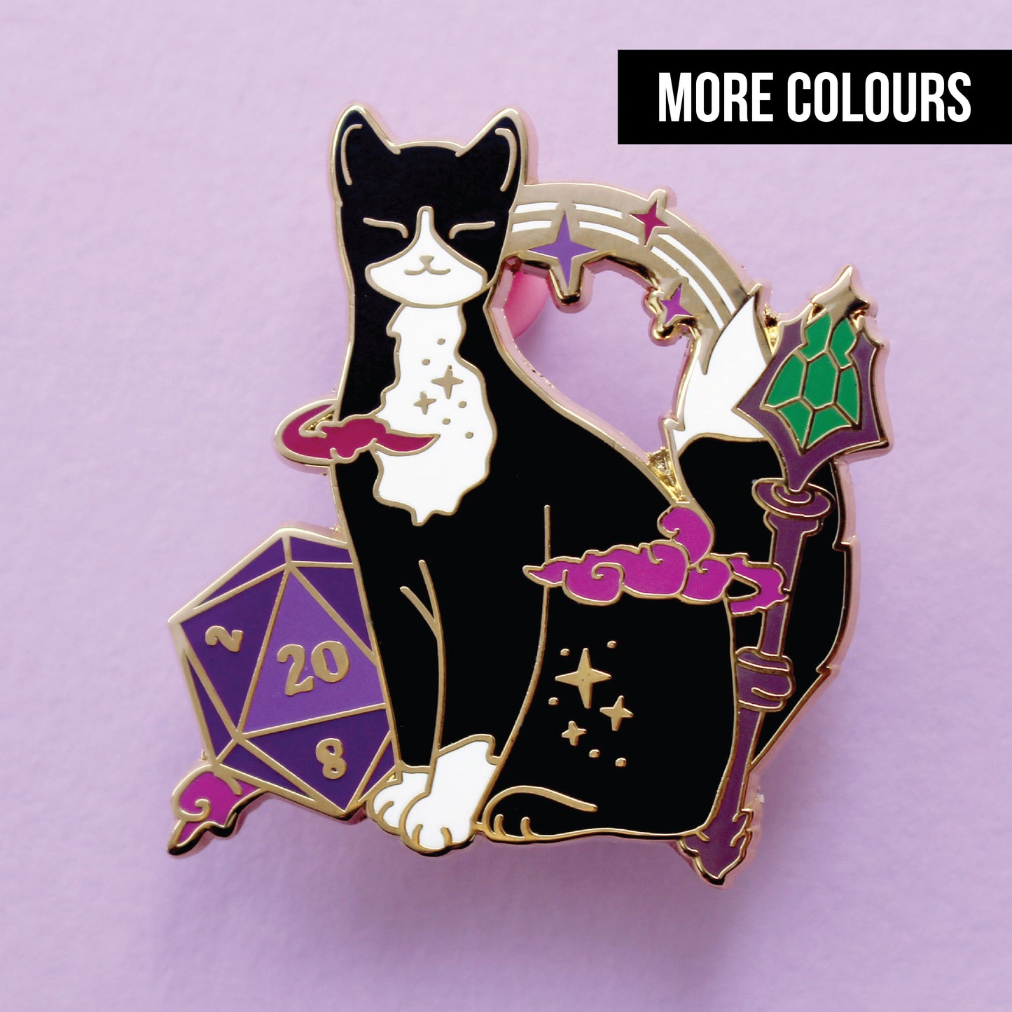 D20 Cat Enamel Pin