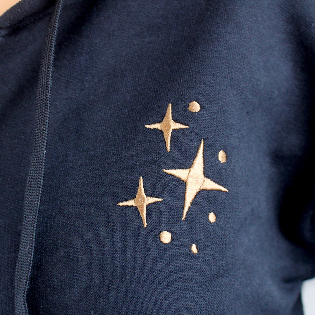 Vampire Cat Embroidered Zip-up Hoodie