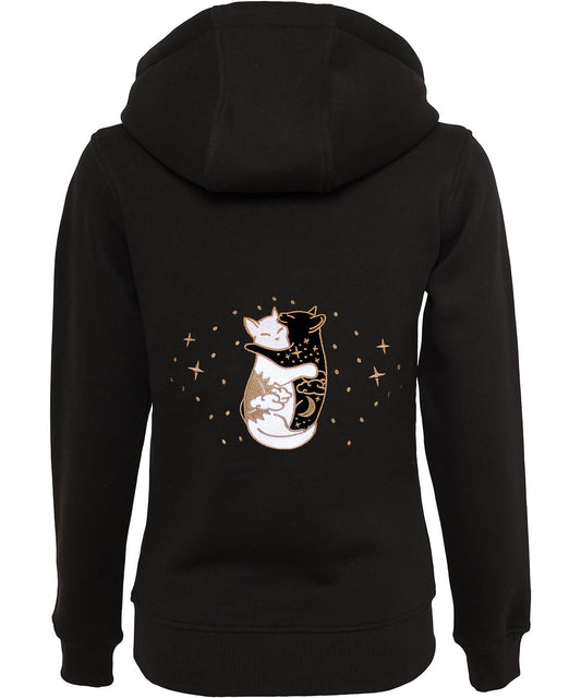 PRE-ORDER Day & Night Hugging Cats Zip-up Hoodie