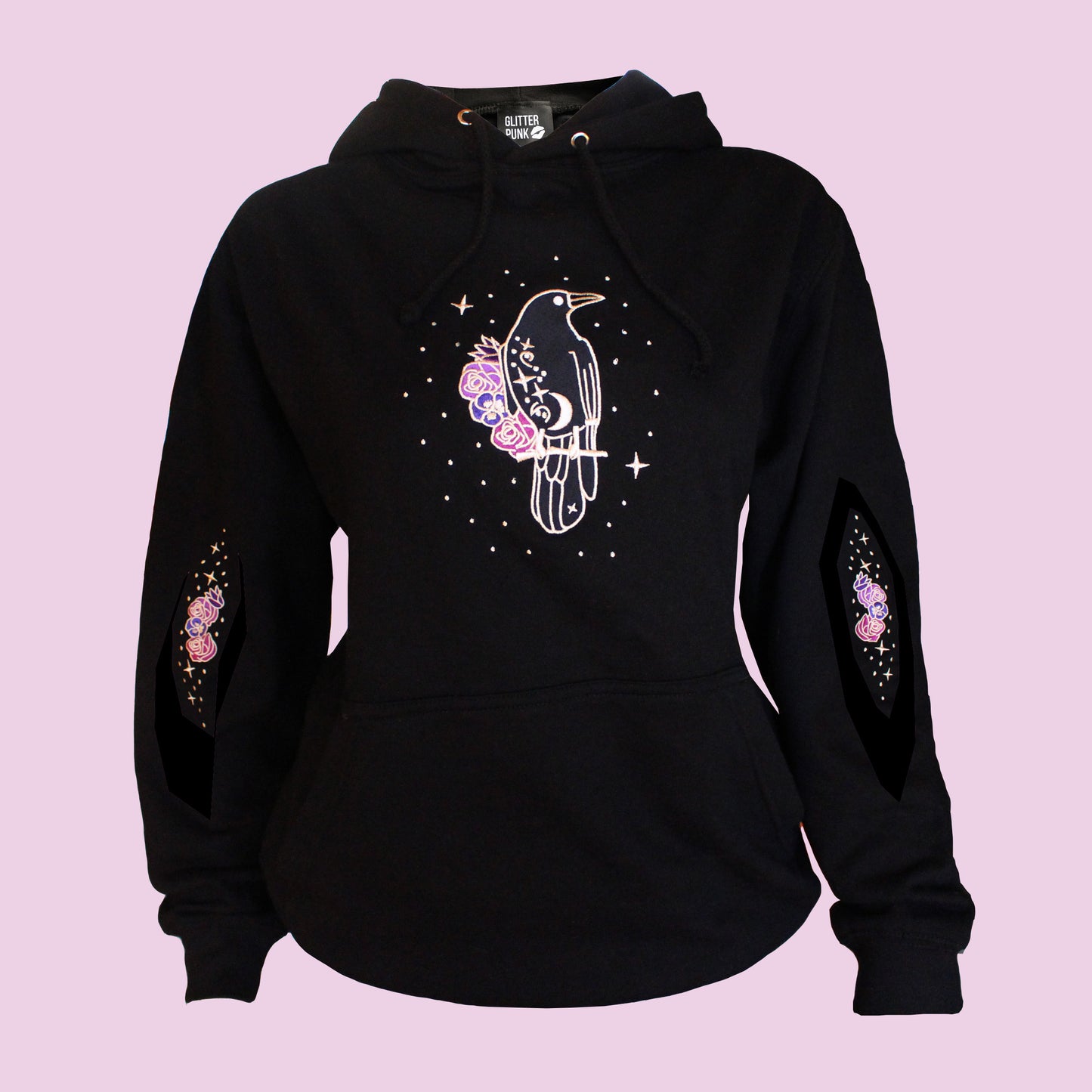 Unisex Embroidered Crow Hoodie