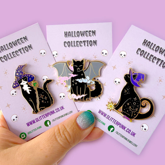 Halloween Cat Pin Set