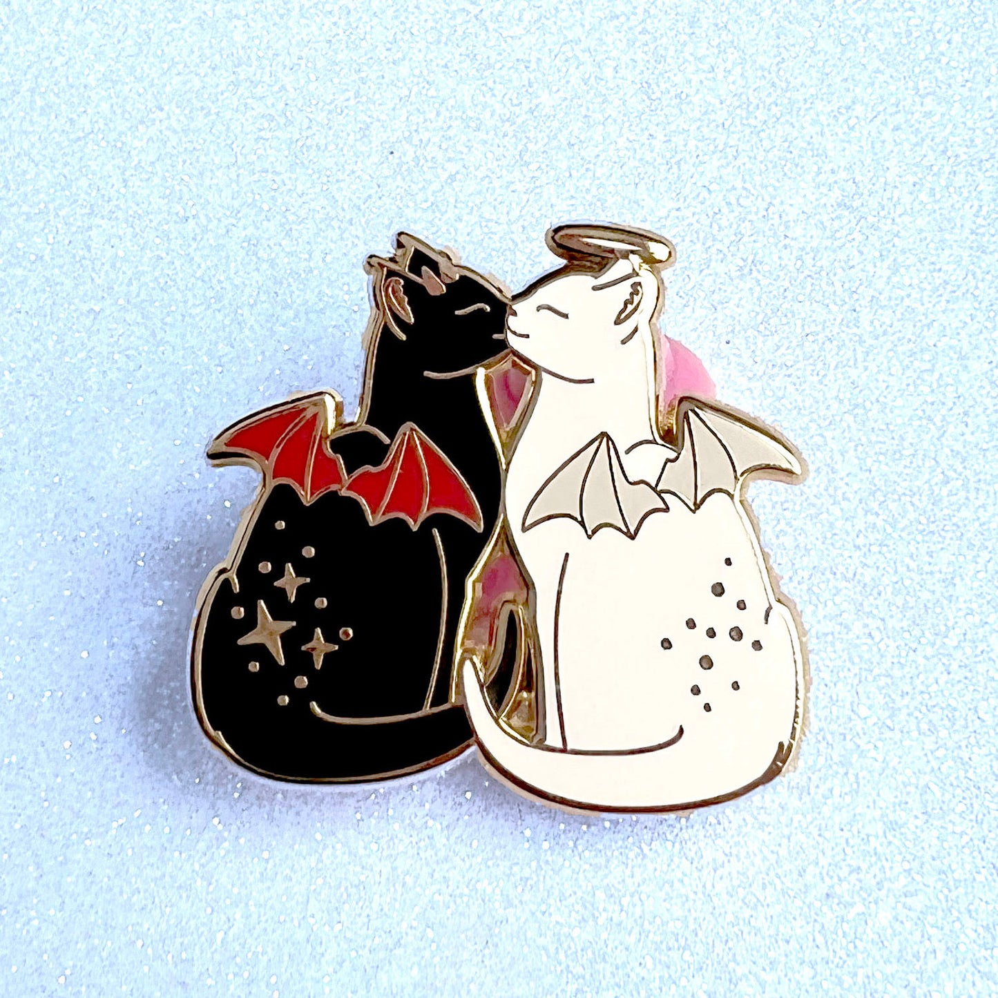 Angel & Devil Cats enamel pin - Halloween Collection