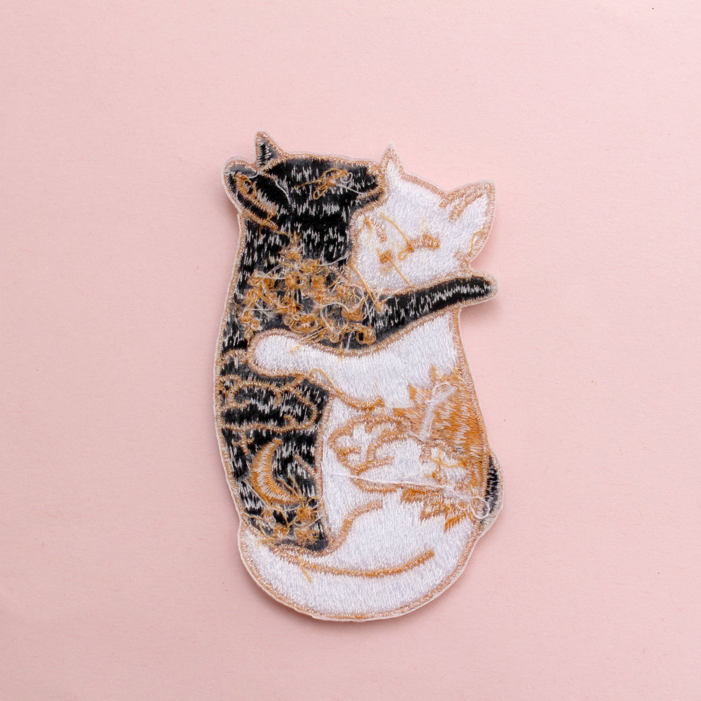 Day & Night Hugging Cats Iron-on Patch
