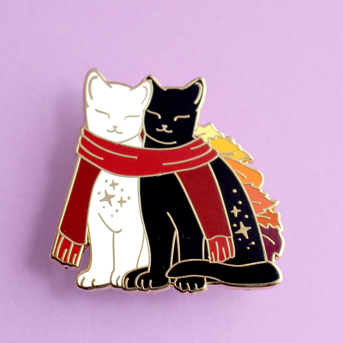 Scarf Cats Enamel Pin - Autumn Fall collection