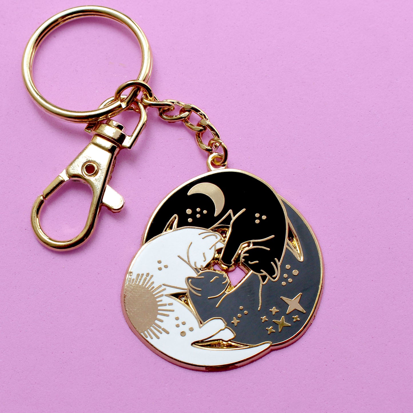 Trio of cats keychain