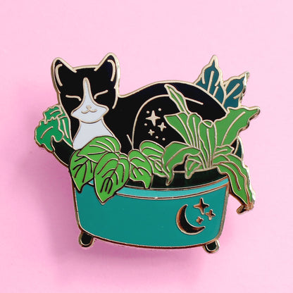 Plant Pot Cat Hard Enamel Pin