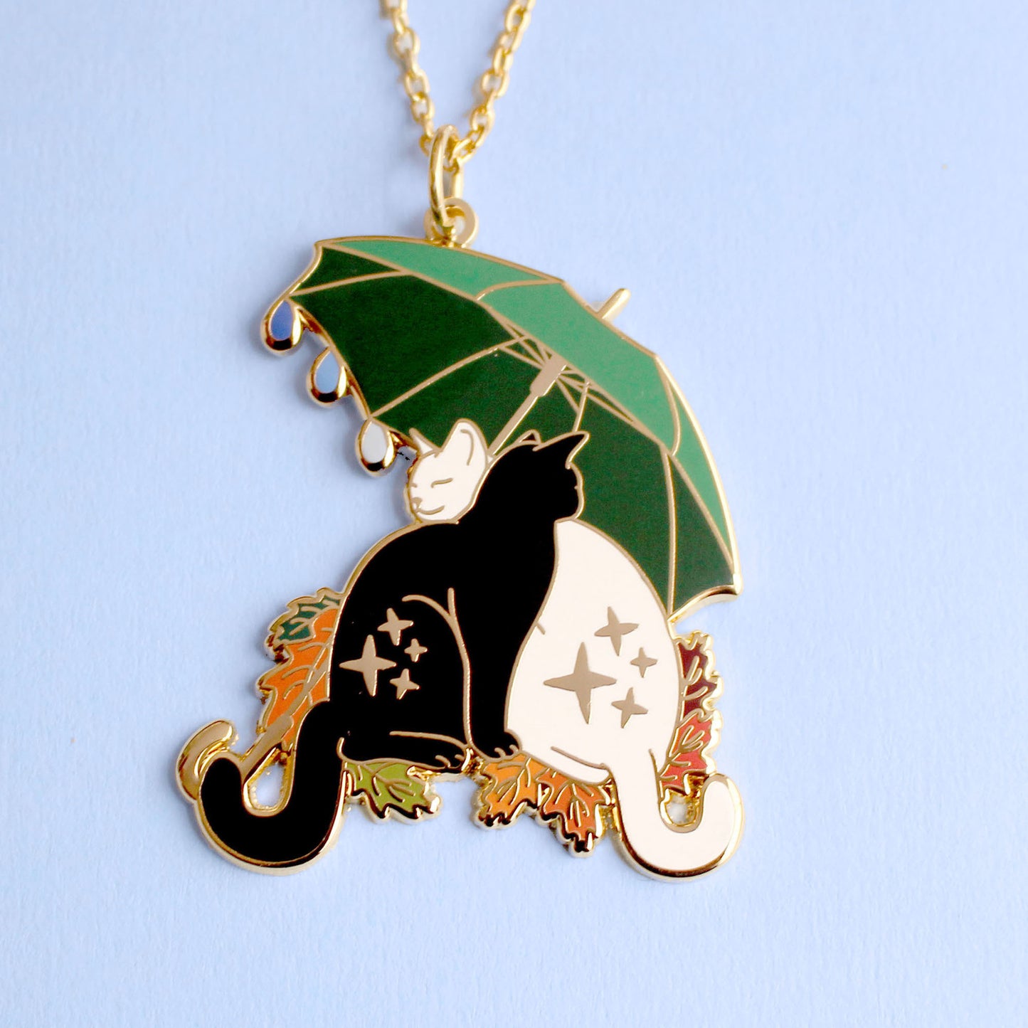 Umbrella Cats Necklace