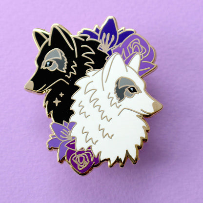 Wolf enamel pin