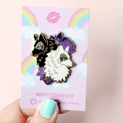 Wolf enamel pin