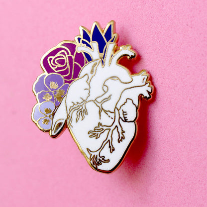 Anatomical heart enamel pin