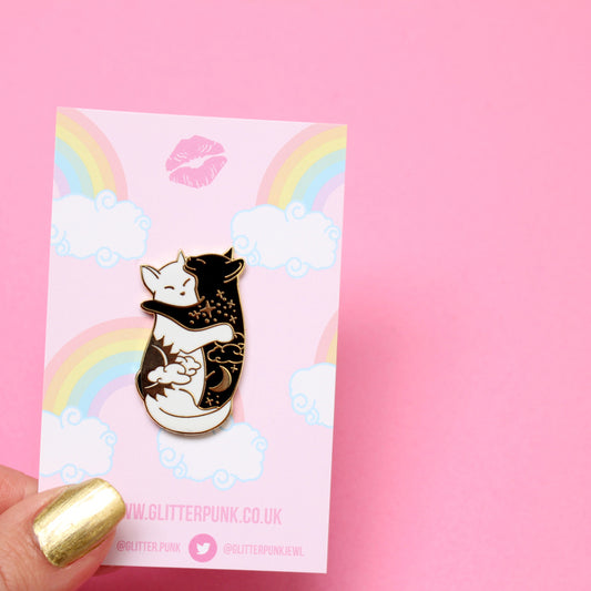 Hugging Cat Pin