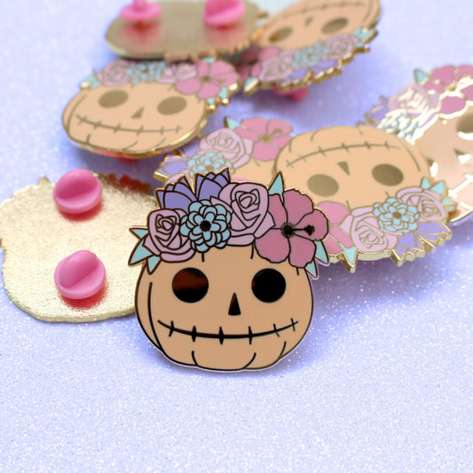 Cute Pumpkin Enamel Pin - Halloween Collection