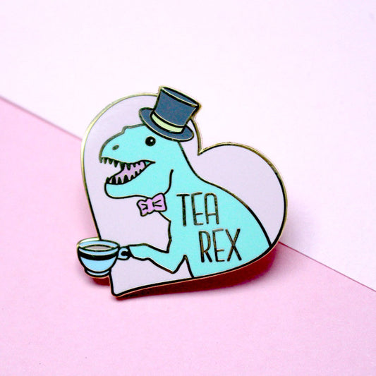 Tea Rex Hard Enamel Pins