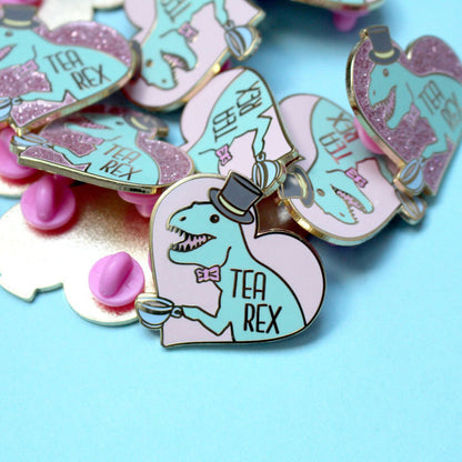 Tea Rex Hard Enamel Pins