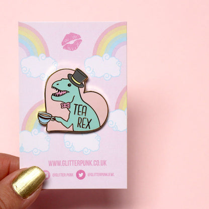 Tea Rex Hard Enamel Pins