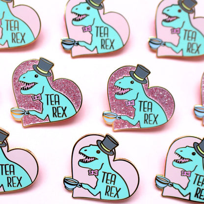 Tea Rex Hard Enamel Pins