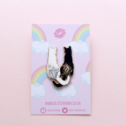 Fire & Ice Cats Enamel Pin