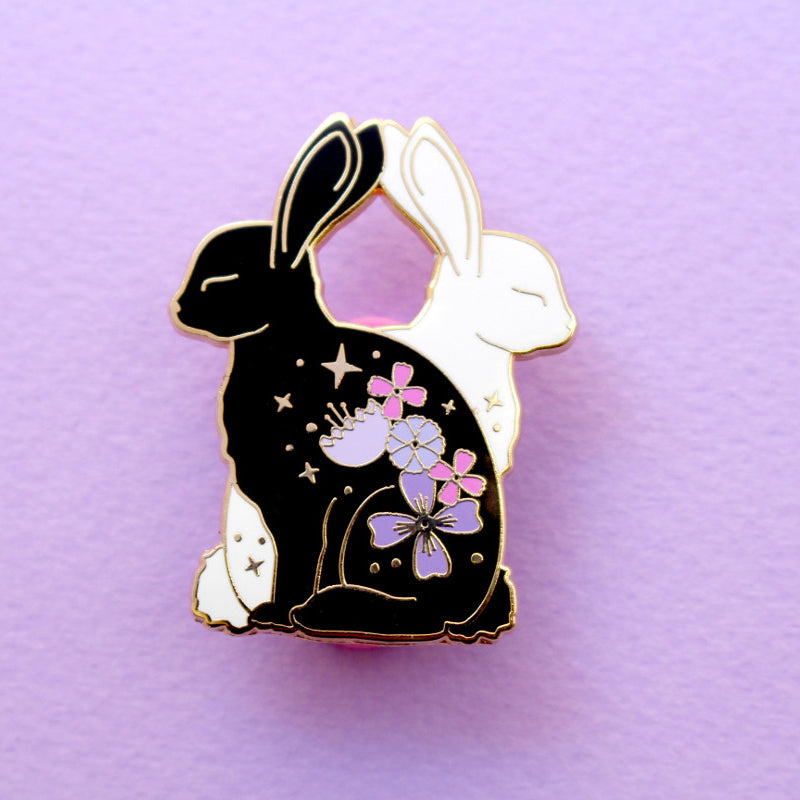 Flower Rabbits Enamel Pin