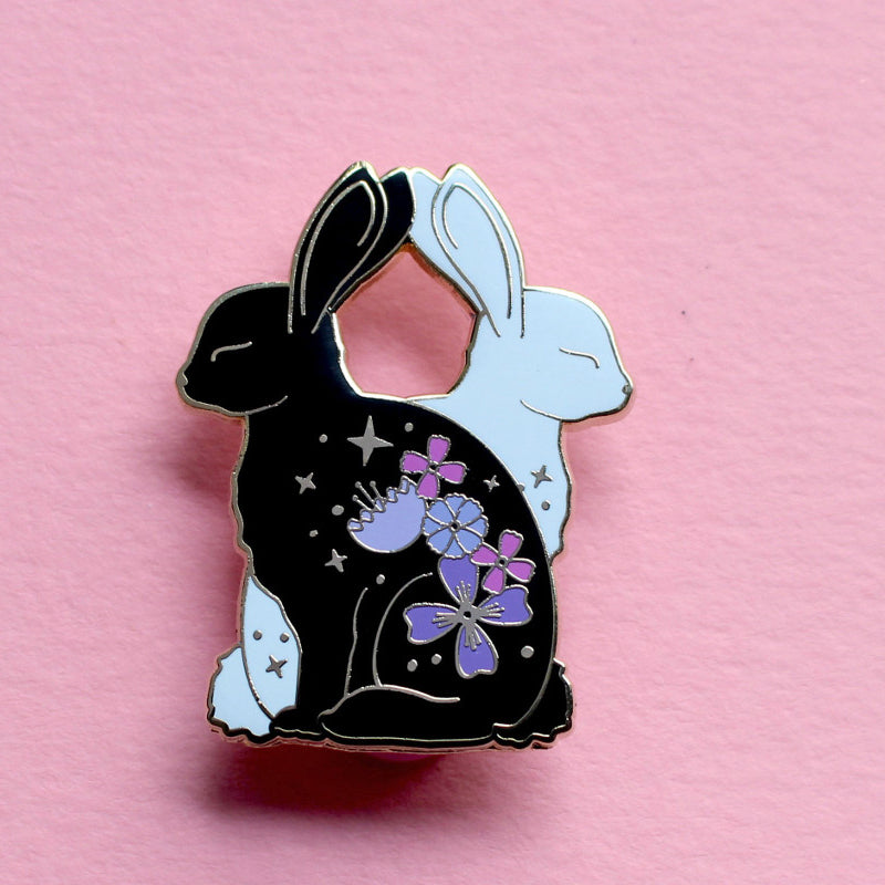 Flower Rabbits Enamel Pin