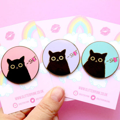 Shit cat enamel pin